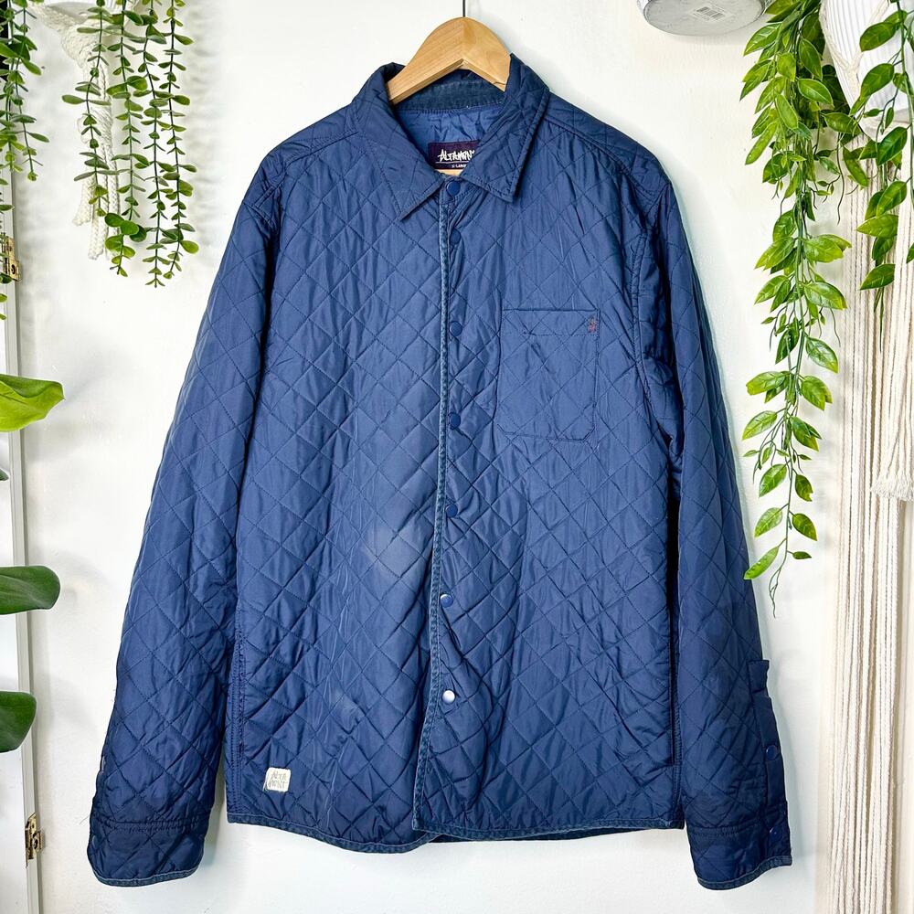Altamont Holistic Skate Shop Navy Blue Quilted Lightweight Defector Jacket XL